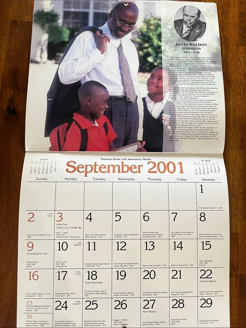 Vtg 2001 STATE FARM Insurance Ad Calendar Neighborly Heroes BLACK HISTORY